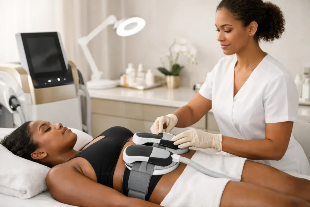 Exemple de ventre tonifié avec EMSculpt, réaliste